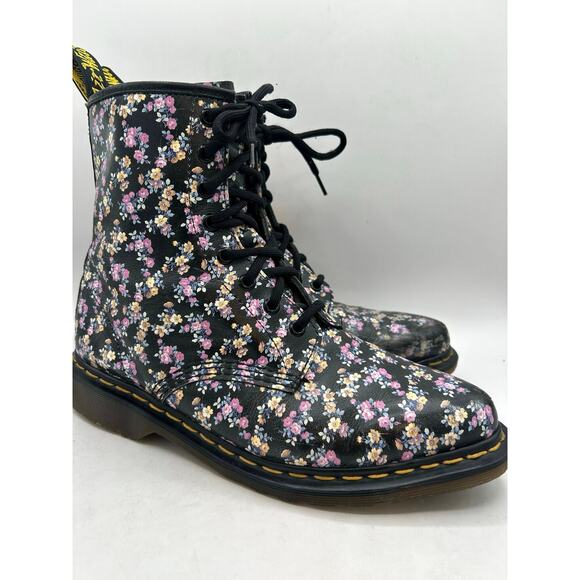 RARE Vintage DrMartens 1460 pascal floral Lottie purple pointed toe boots US 9 - Picture 2 of 10